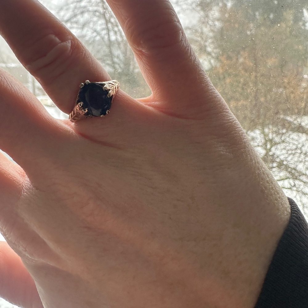Engagement Ring Victorian Iolite Sunstone